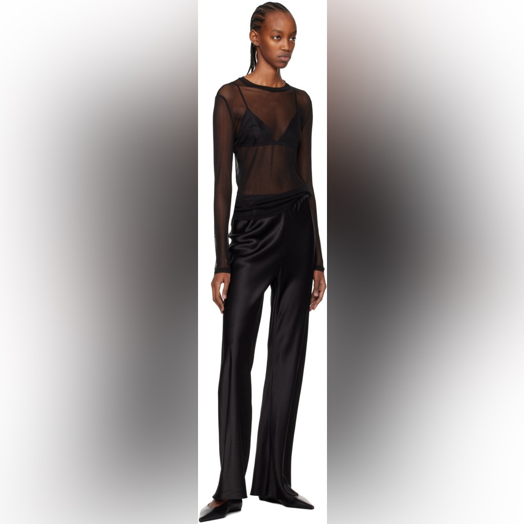 Silk Laundry Black High-Rise Lounge Pants